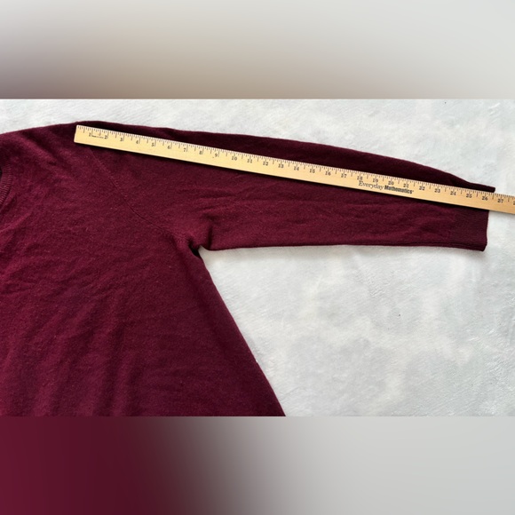 Nordstrom Cashmere Sweater Burgundy Crew Neck Luxury Knit Pullover Size XL - Picture 5 of 7